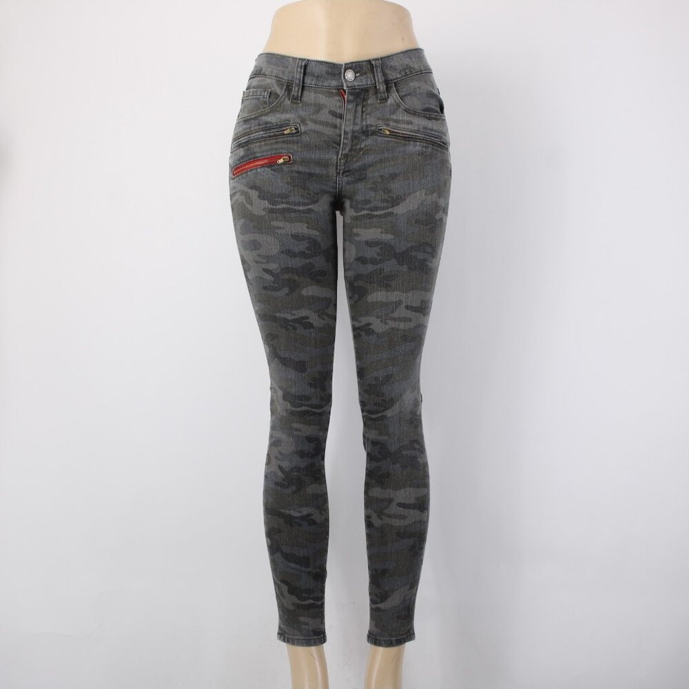 Etienne Marcel Jeans Sz 26 x 28 Charcoal MultiColor Camo Skinny Cotton Poly Jean - Picture 3 of 16